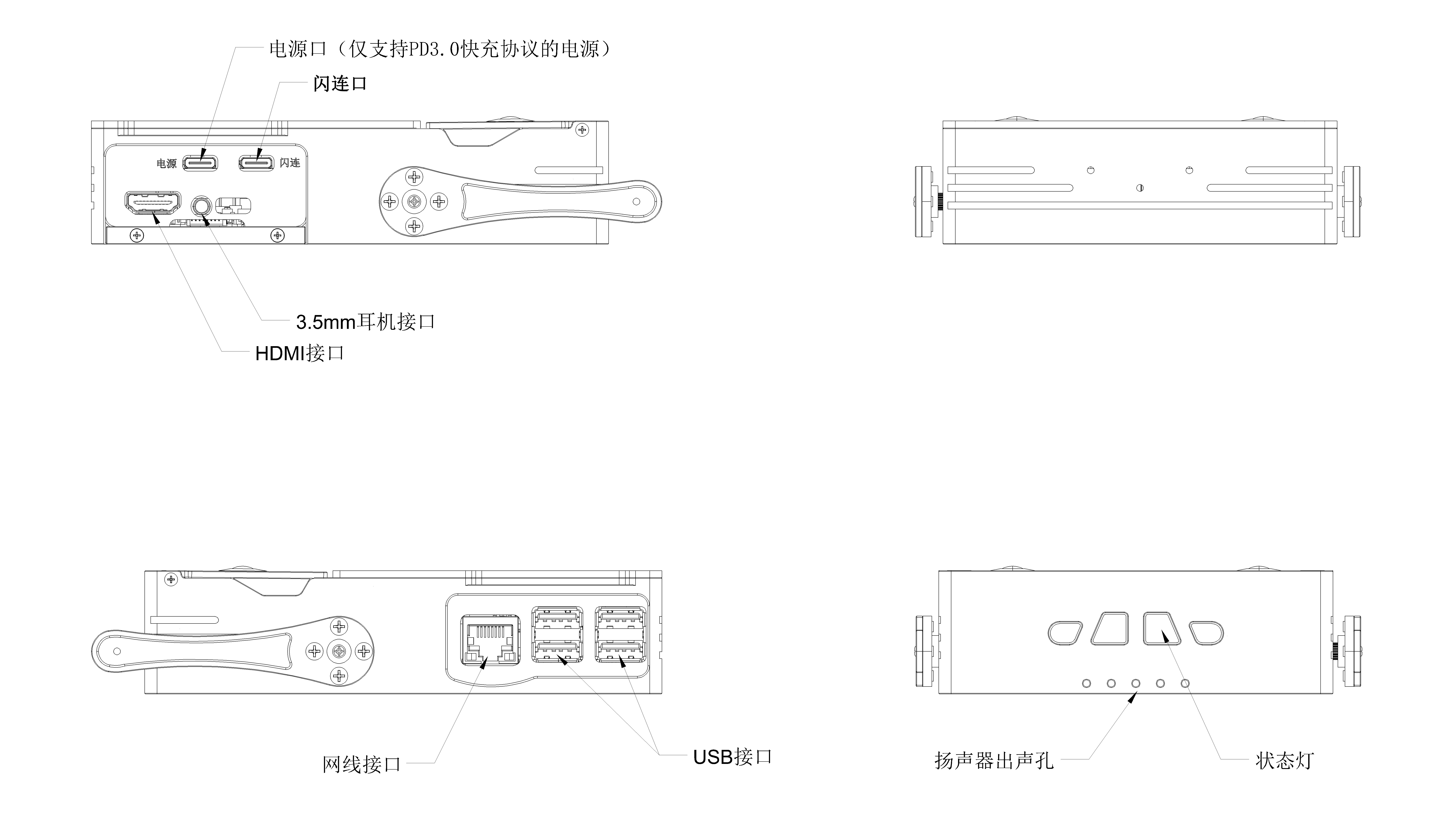 接口按键与指示灯说明图